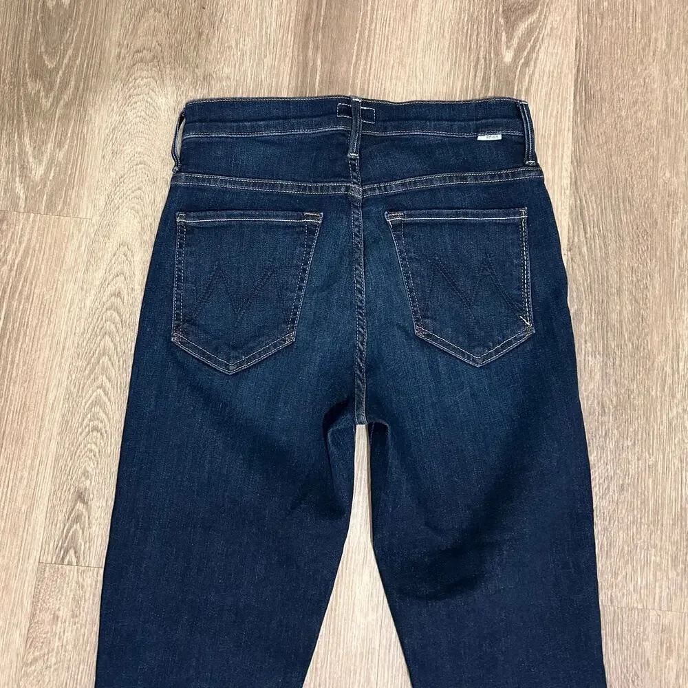 MOTHER‎ Insider Crop Step Fray Bootcut Jeans Off Limits Dark Wash 26 - Picture 9 of 16